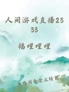 人間游戲直播2333